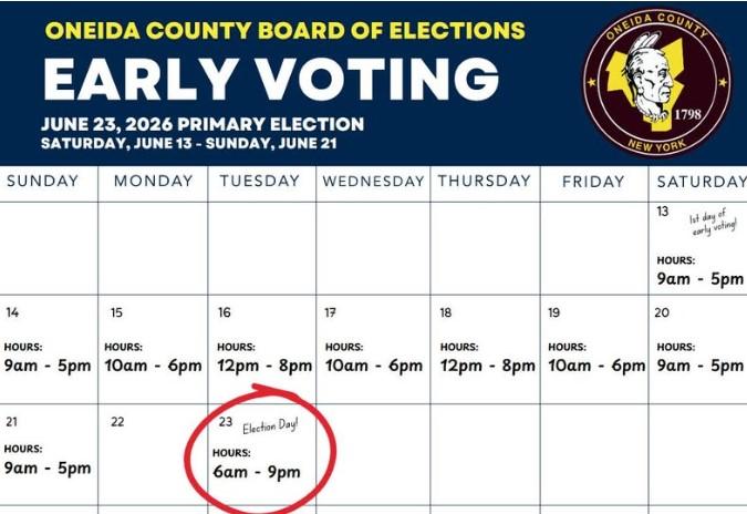 2026 Early voting dates