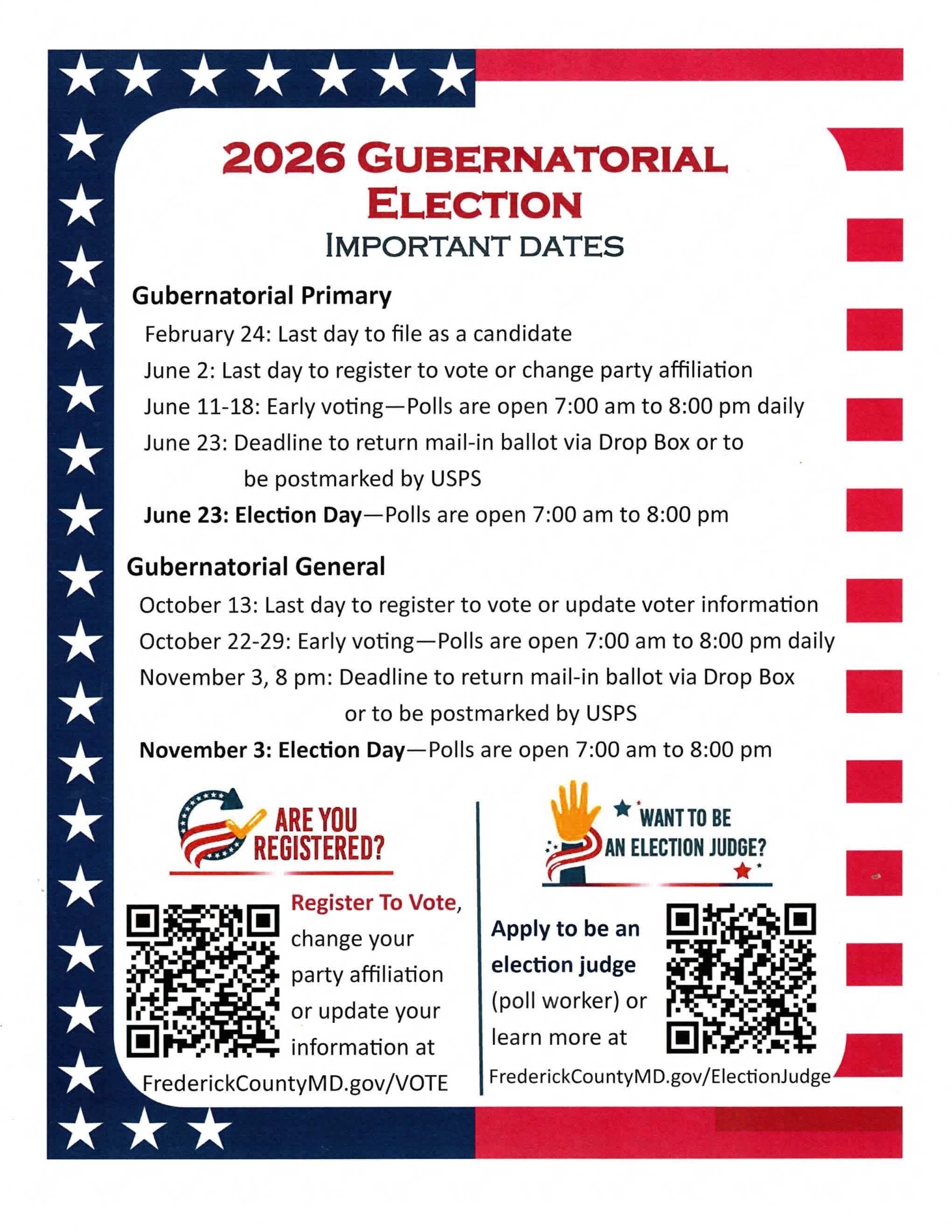 2026 Important Election Dates