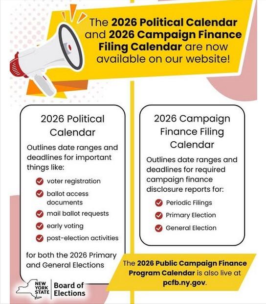 2026 NYS Political calendar