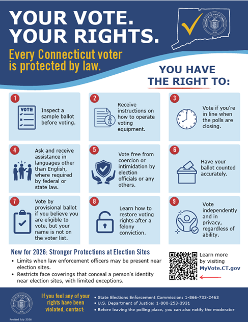 2026 CT Voter Bill of Rights from the Secretary of the State