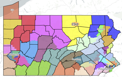 PA State Senatorial District map 23rd District