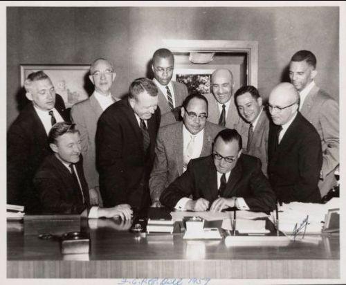 Signing of Fair Employment Practices Act, 1959