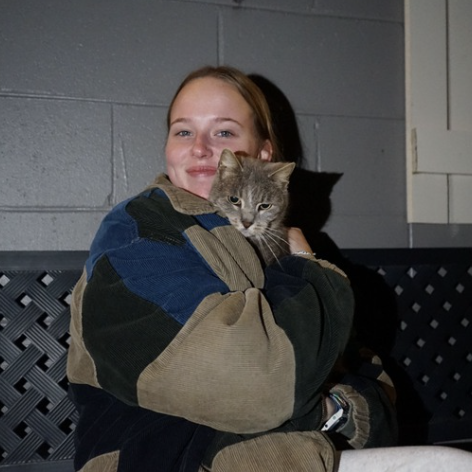 Baylee Van Doran with cat
