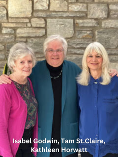 photo of three older white women isabel godwin, tam st.claire and kathleen horwatt