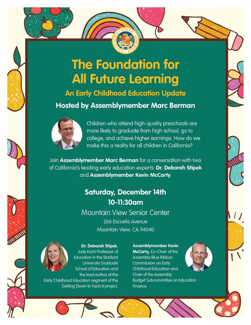 The Foundation for All Future Learning: An Early Childhood Education Update