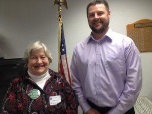 President Carol Bradley with Brian Williams