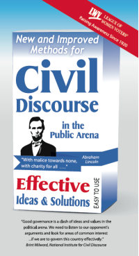 front shot of our Civil Discourse in the Public Arena brouchure