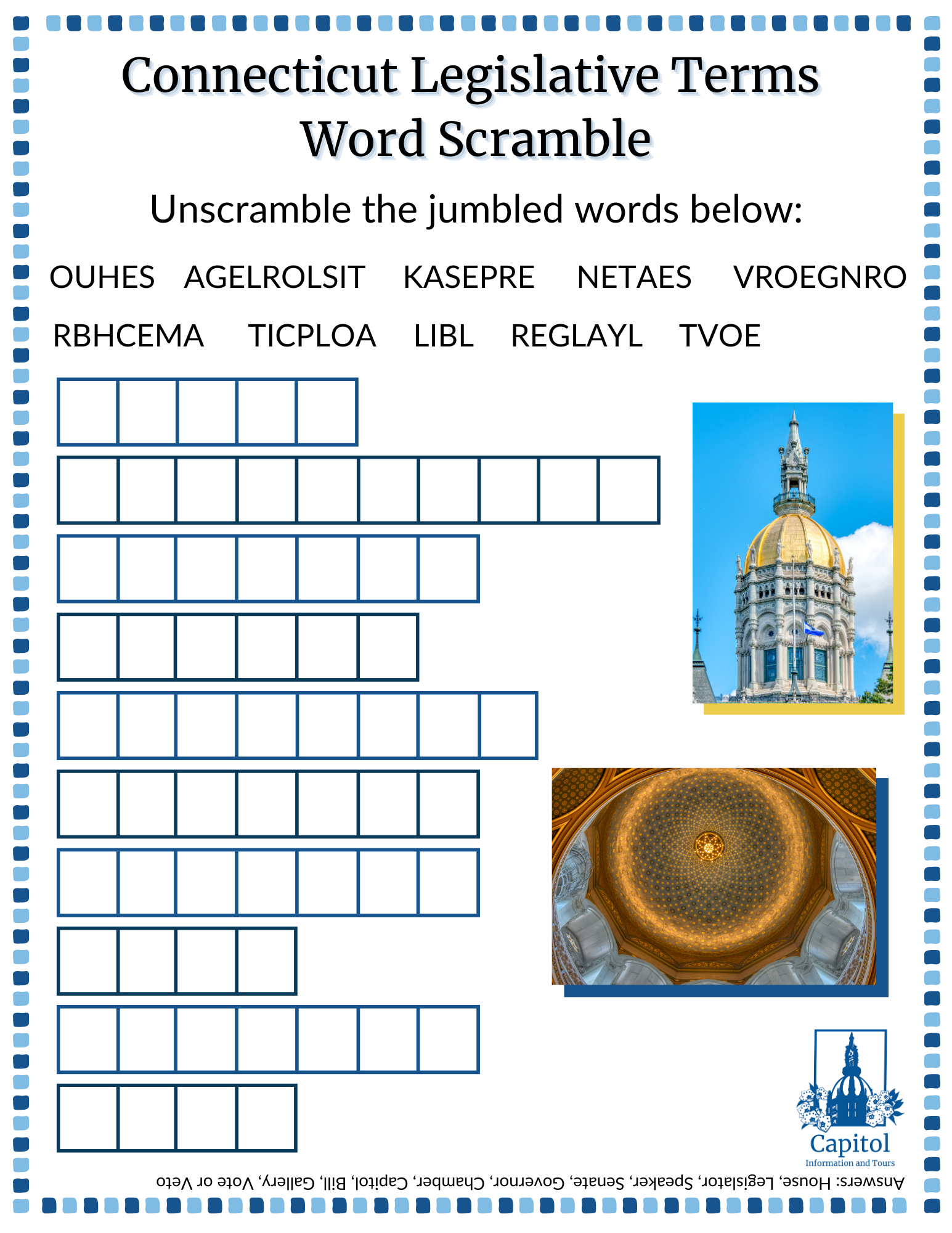 preview of the legislative terms word scramble