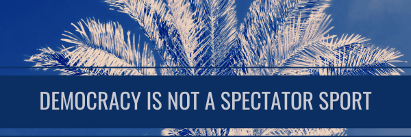 Democracy Is Not a Spectator Sport graphic