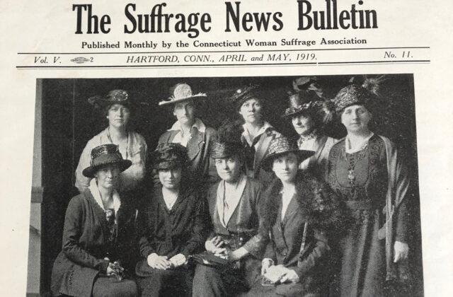 Vintage Photo Amelia Ely Scranton Taylor with group of suffragettes The Suffrage News Bulletin