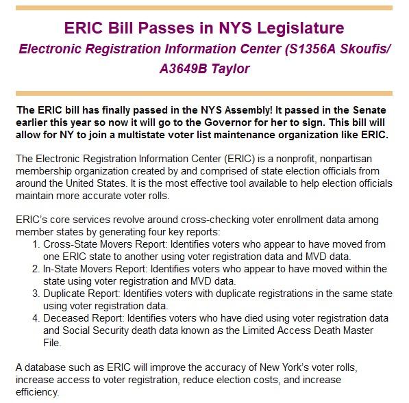 NYS ERIC bill passes