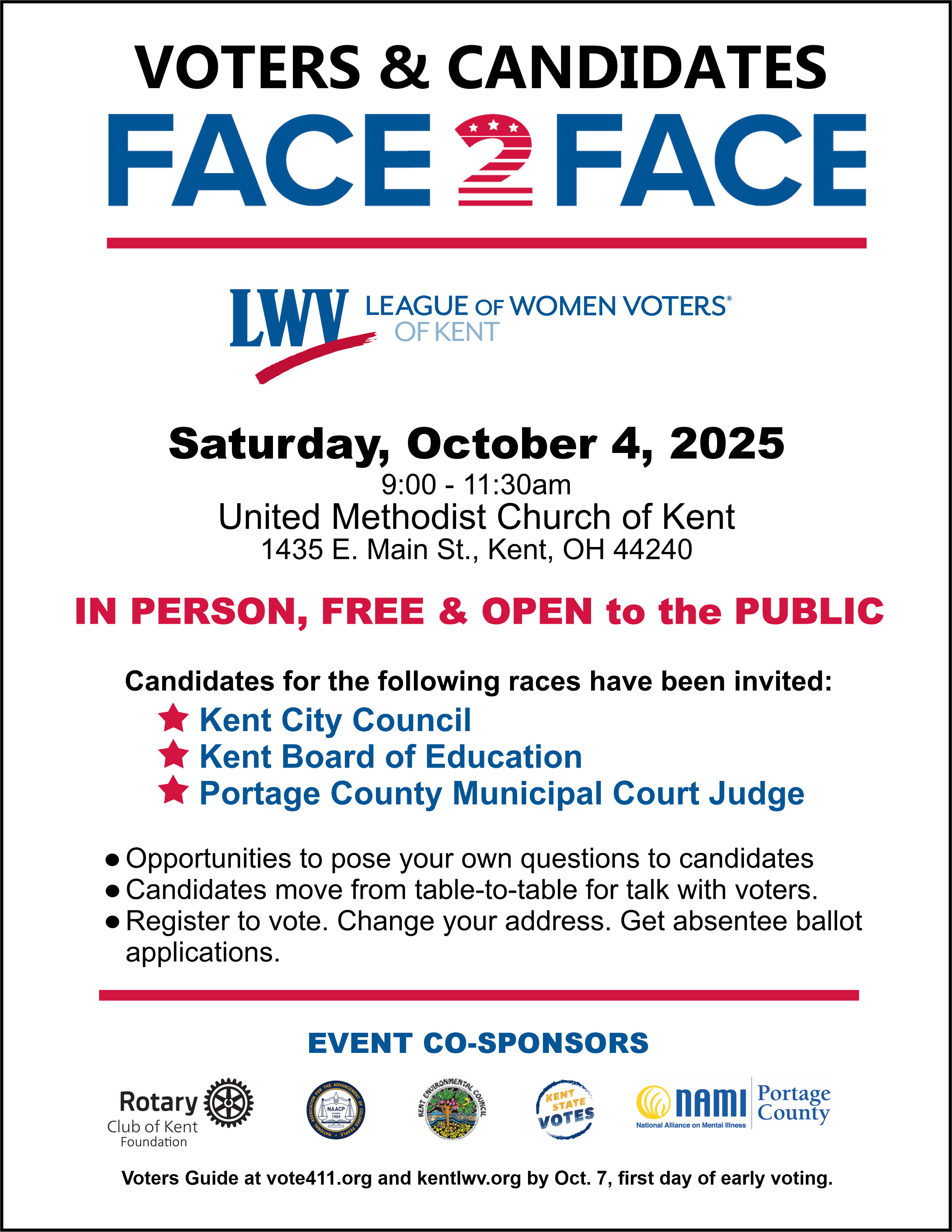 Voters & Candidates Face2Face Forum Oct 4 2025