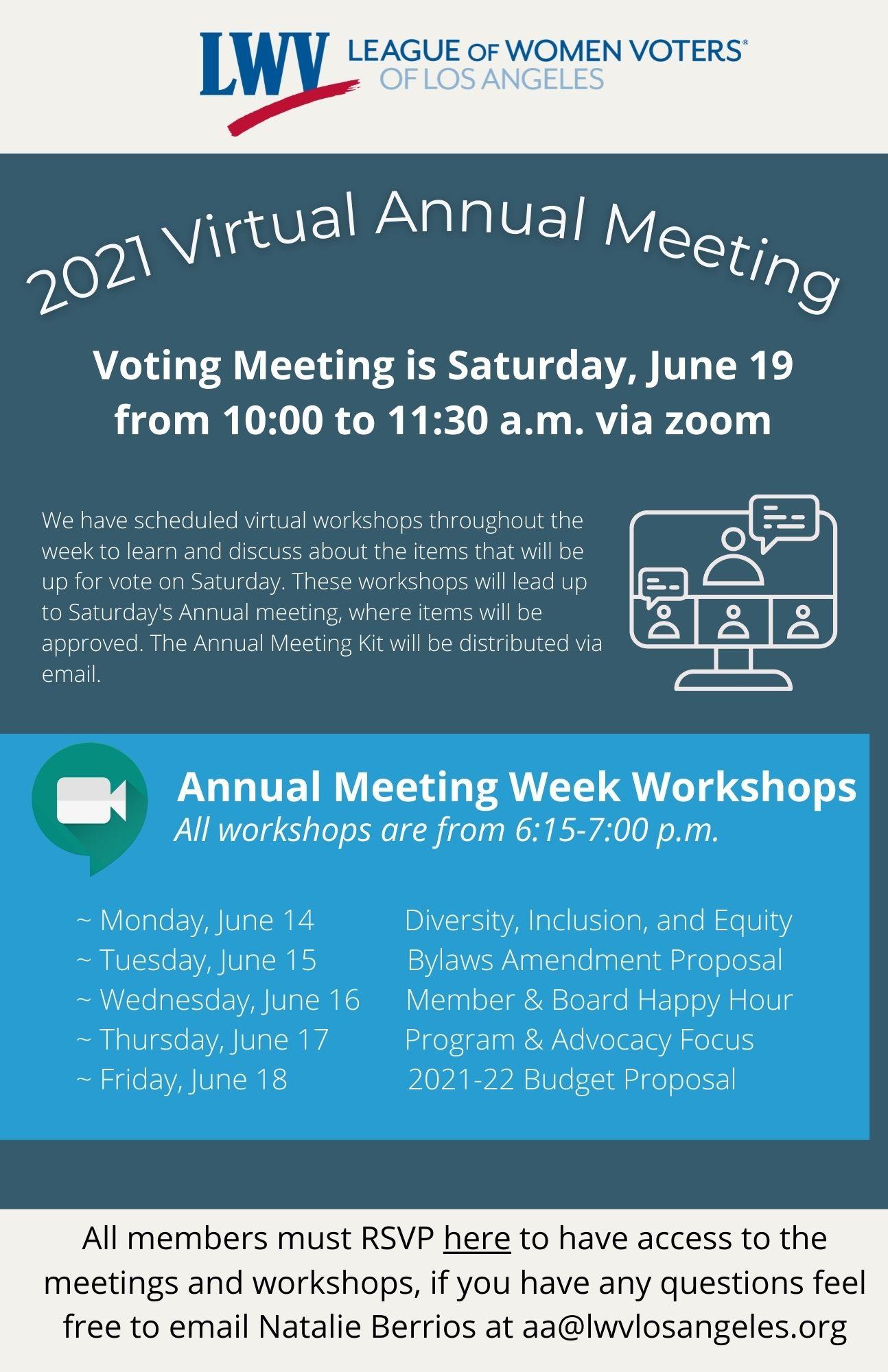 Annual Meeting and Workshops 2021