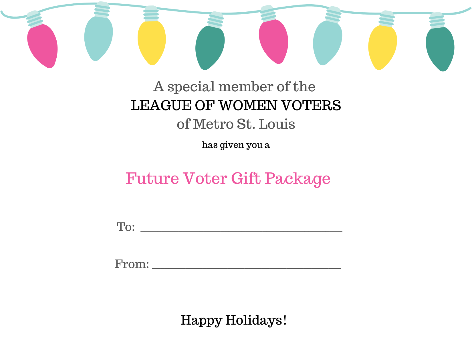 Future Voter Gift Package Card