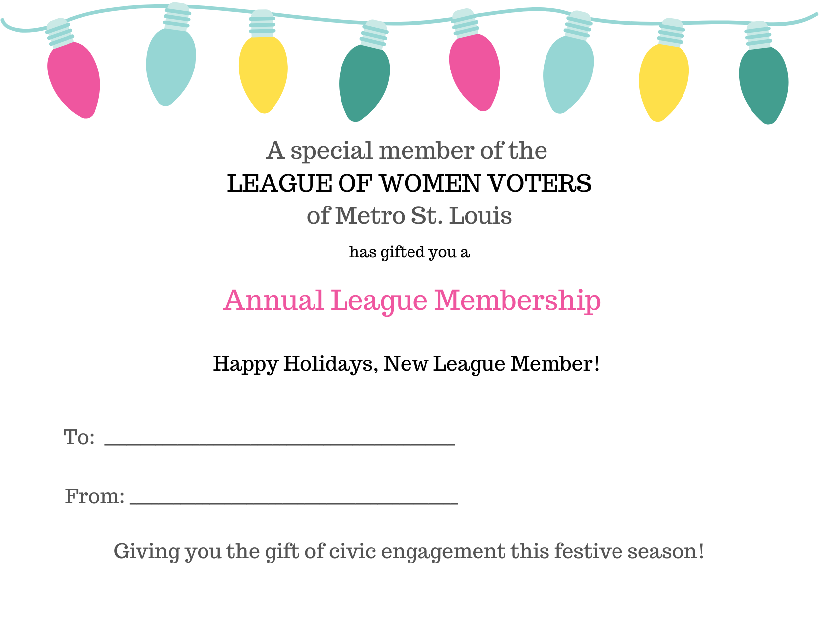 League Gift Membership Card