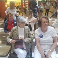 Janet Craft, talking with Margaret OHara while they were waiting for the ceremony to begin