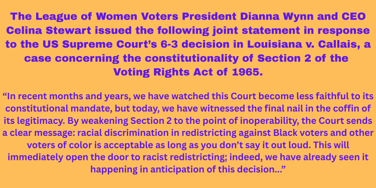 Destruction of Voting Rights Act April 2026 by Supreme Ct