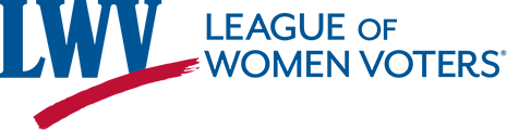 LWVUS logo blue LWV with red swoosh League of Women Voters in blue text