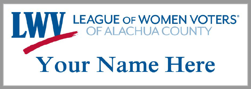 LWVAC Name Tag with Your Name Here text