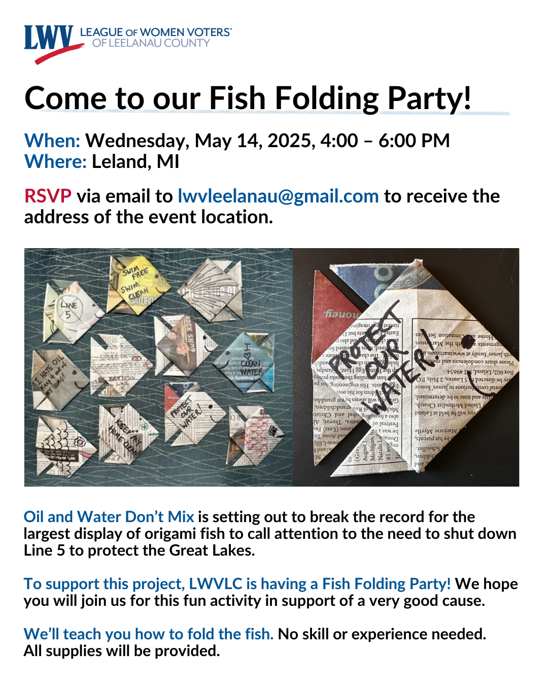 LWVLC Fish folding party