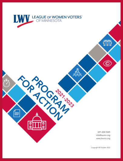 Cover of LWVMN Program for Action 2021-2023