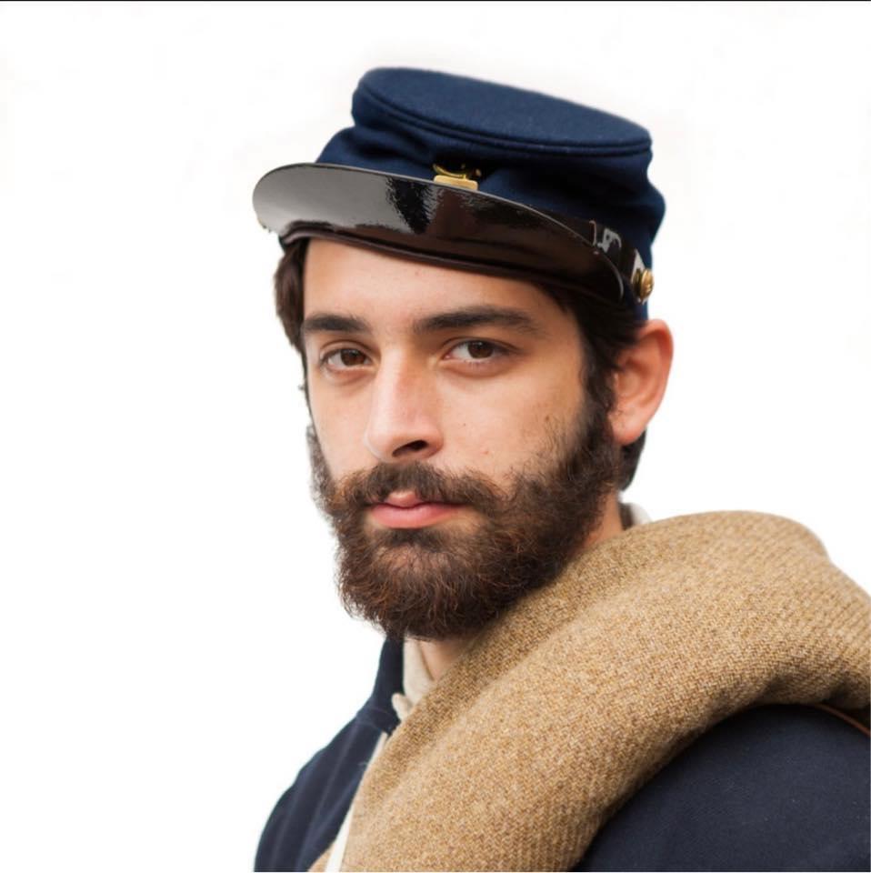 Headshot of Matthew Vallier dressed in a Civil War reenactment uniform