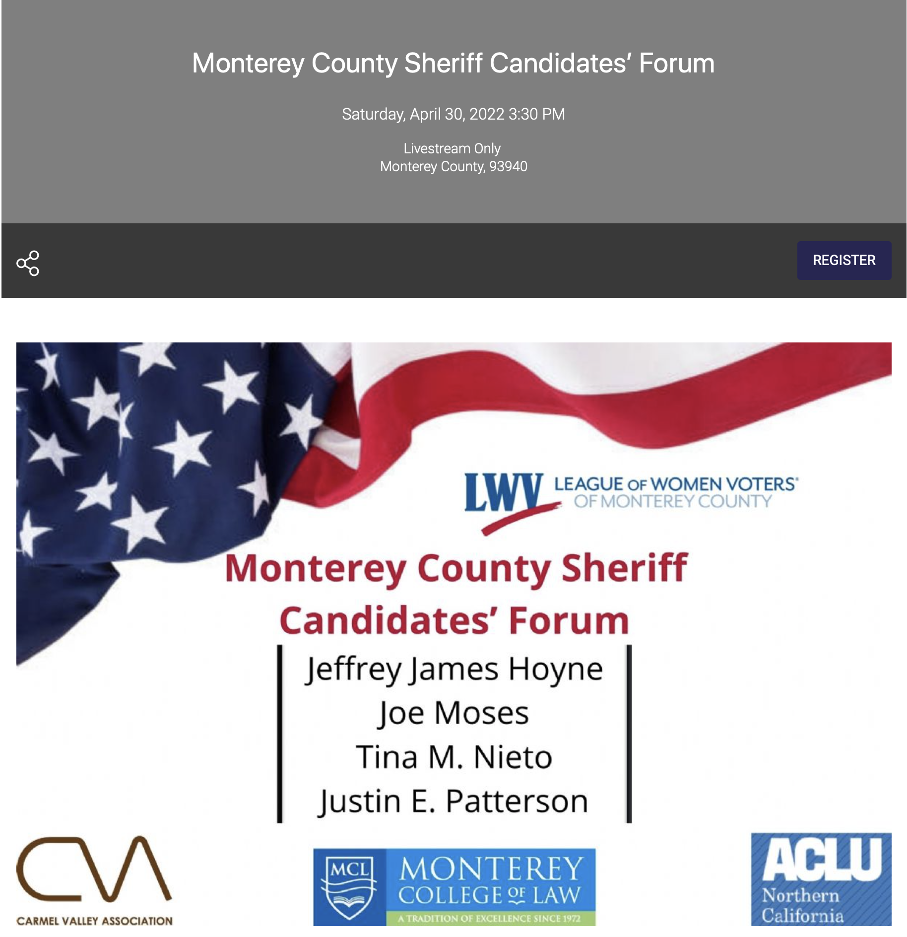 Monterey County Sheriff Forum