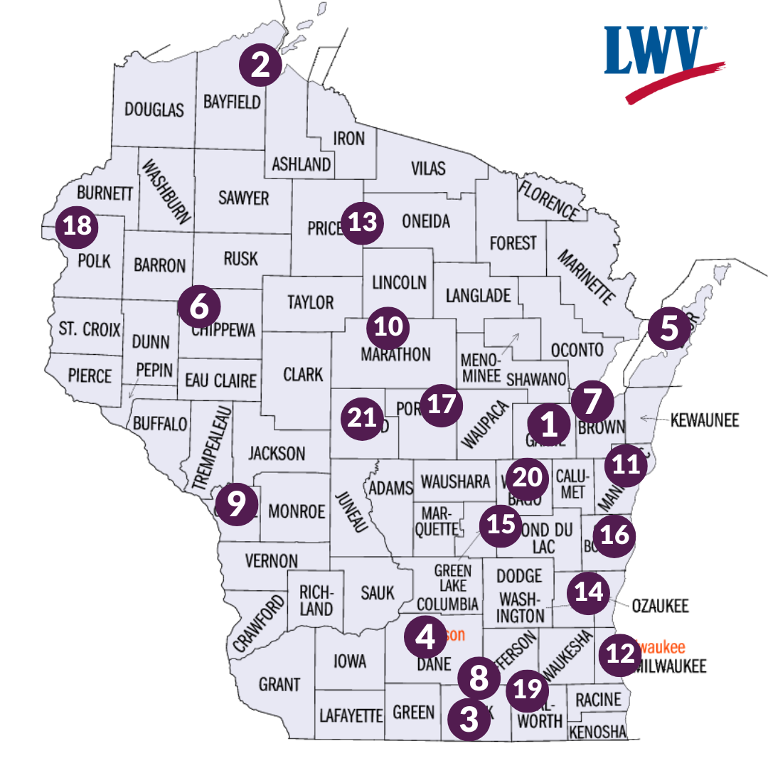 Wisconsin local League map
