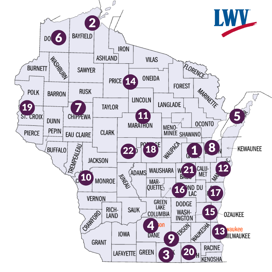 maps of Wisconsin local Leagues