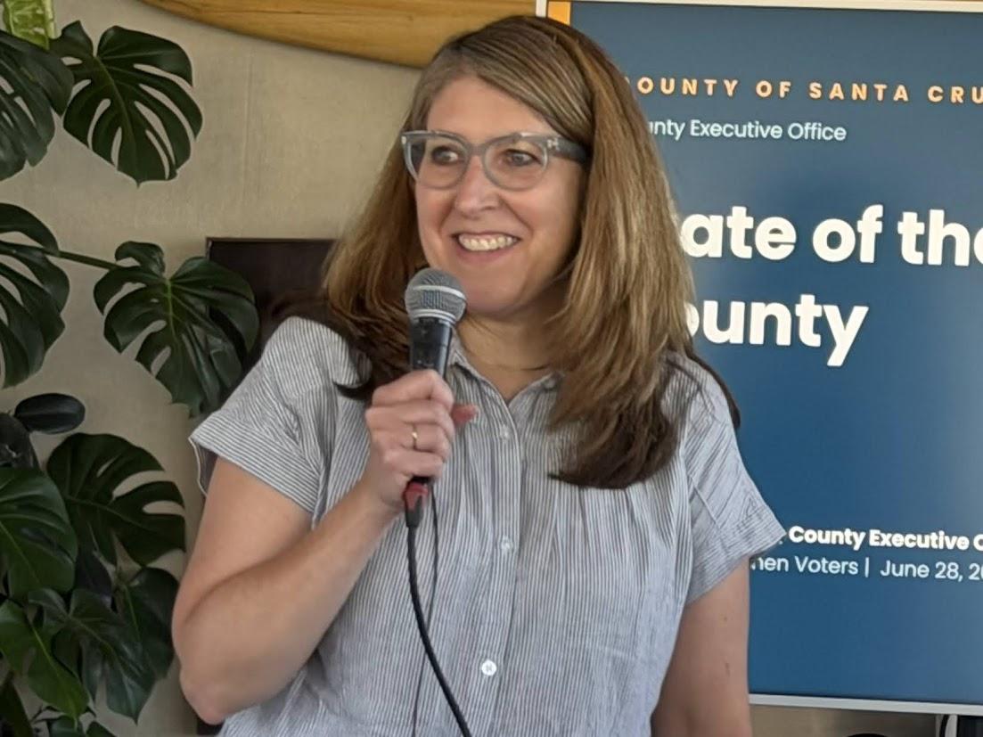 Nicole Coburn giving a talk