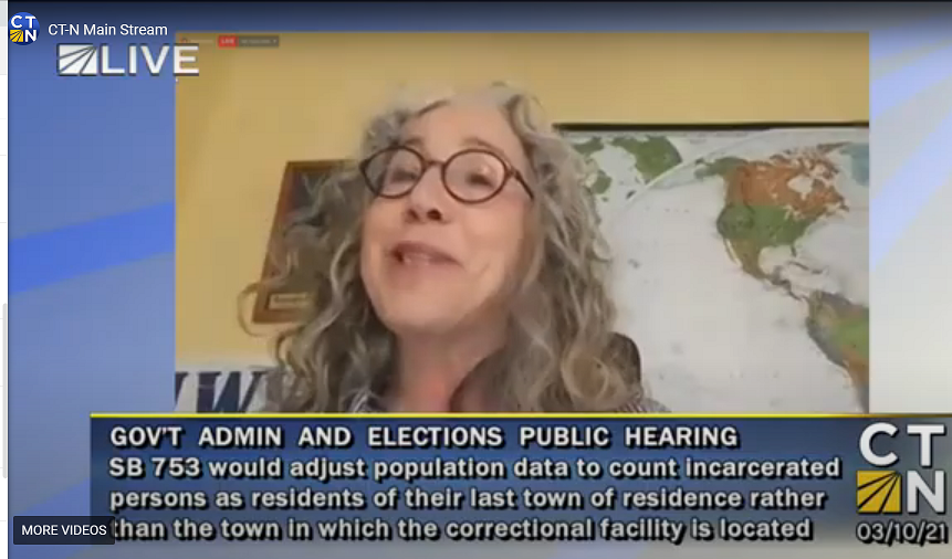 Screenshot image of Patricia Rossi giving testimony for SB 753 March 2021