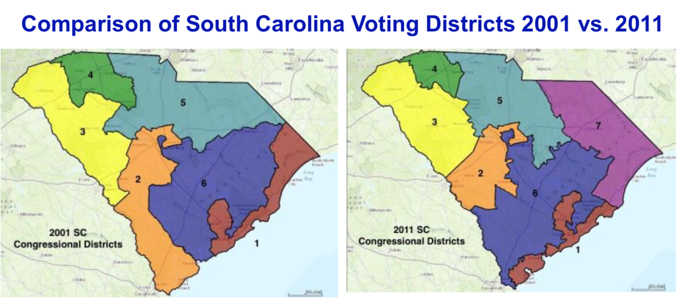 SC voting districts 2001 v 2011