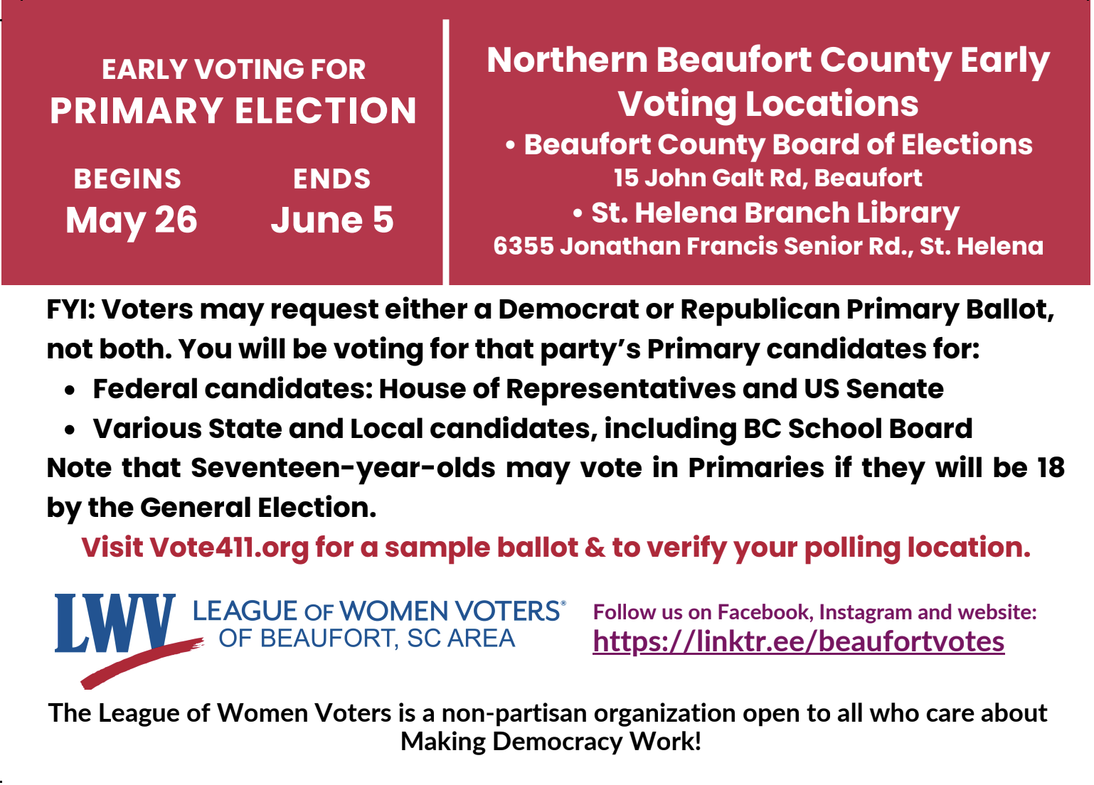 Voter Registration Information continued