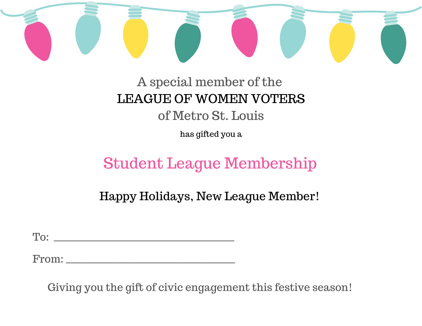 Student Gift Membership Card