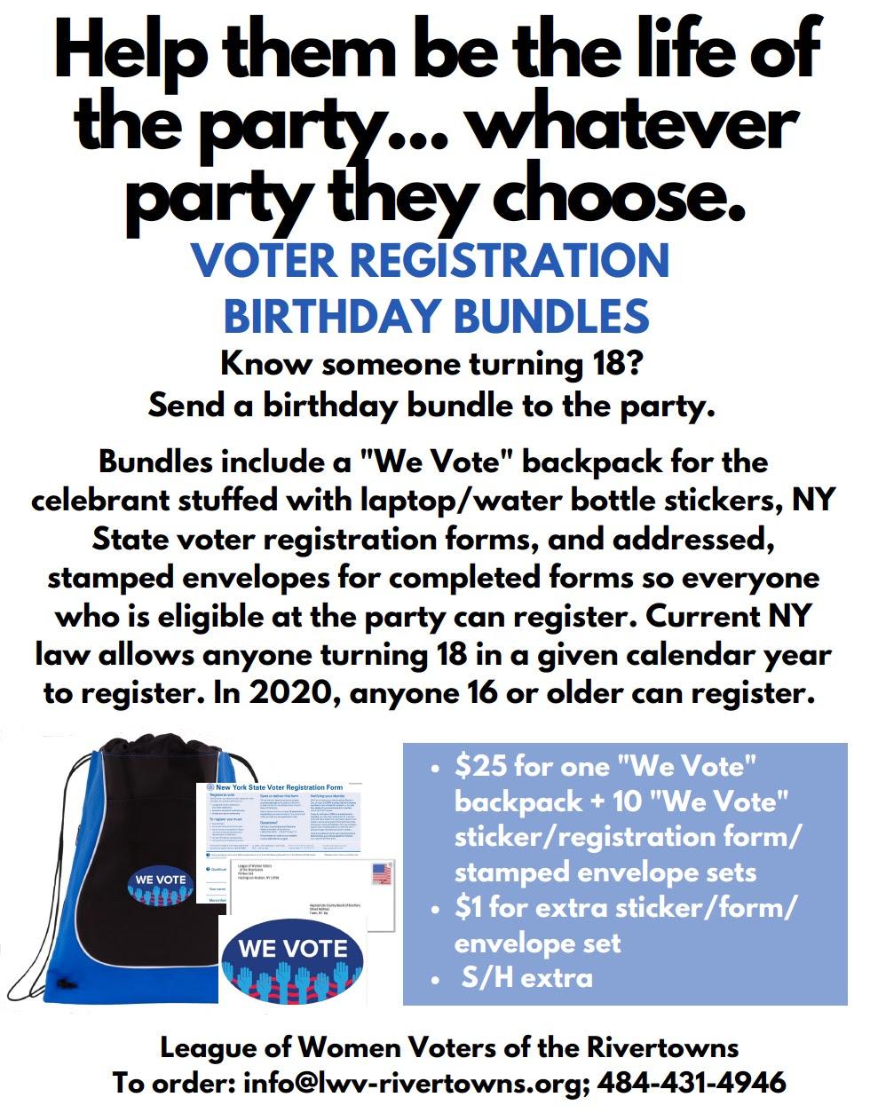 Voter Registration Birthday Bundle