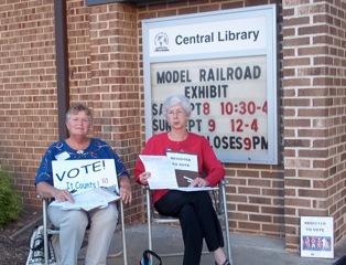 volunteers at Central Library Voter Registration event