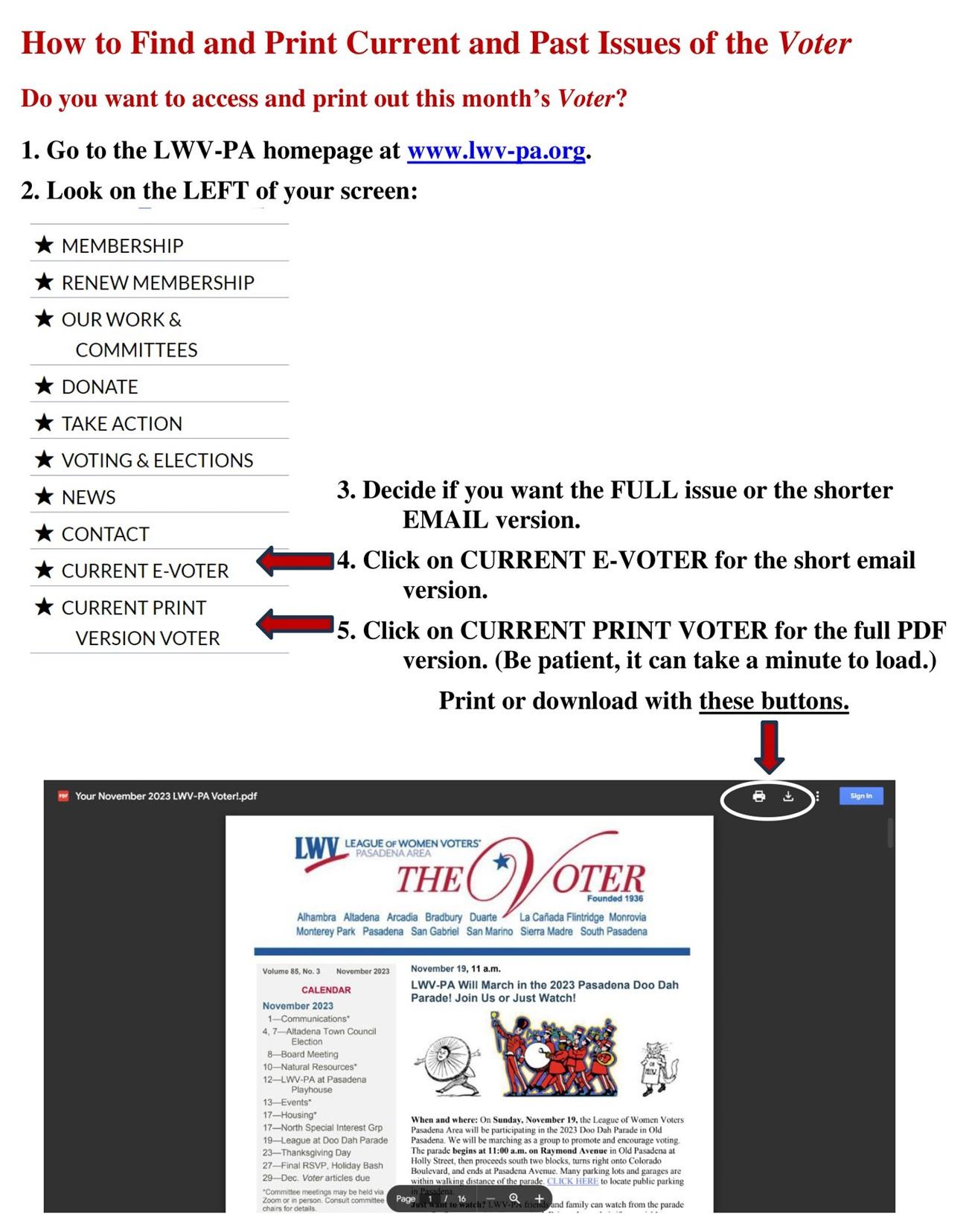 How to print the Voter