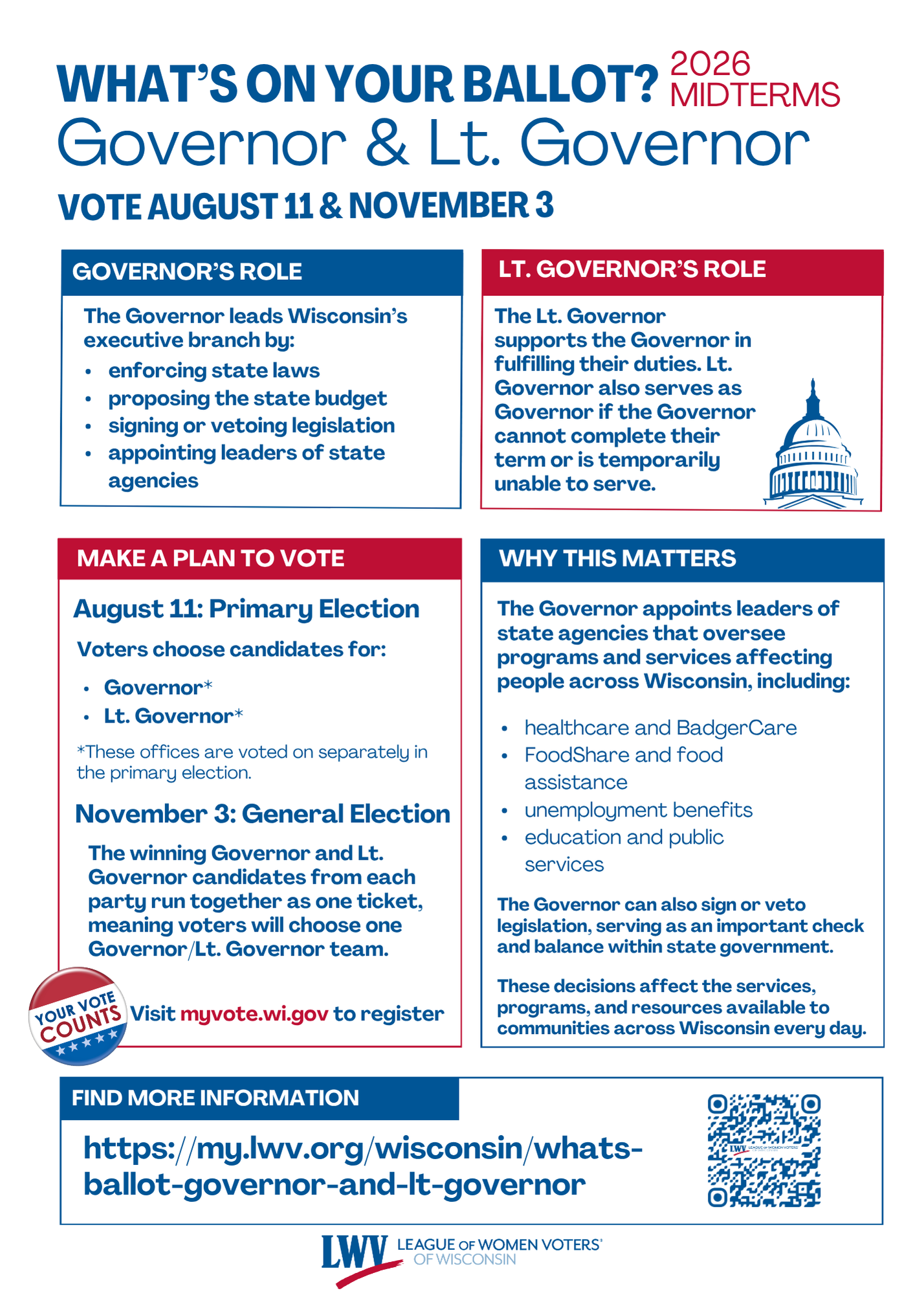 What's on your ballot - governor and lt. governor