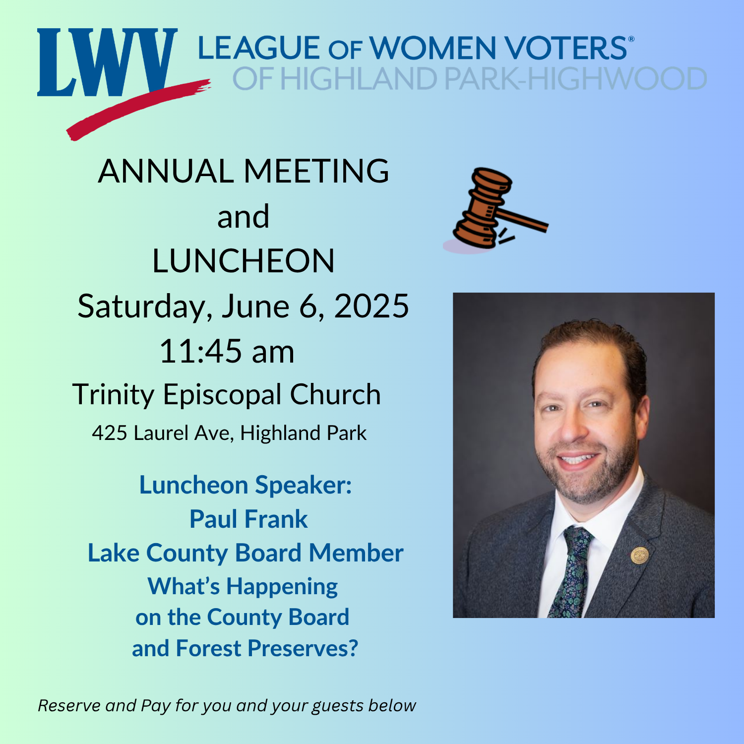 2025 ANNUAL MEETING RESERVE-PAY