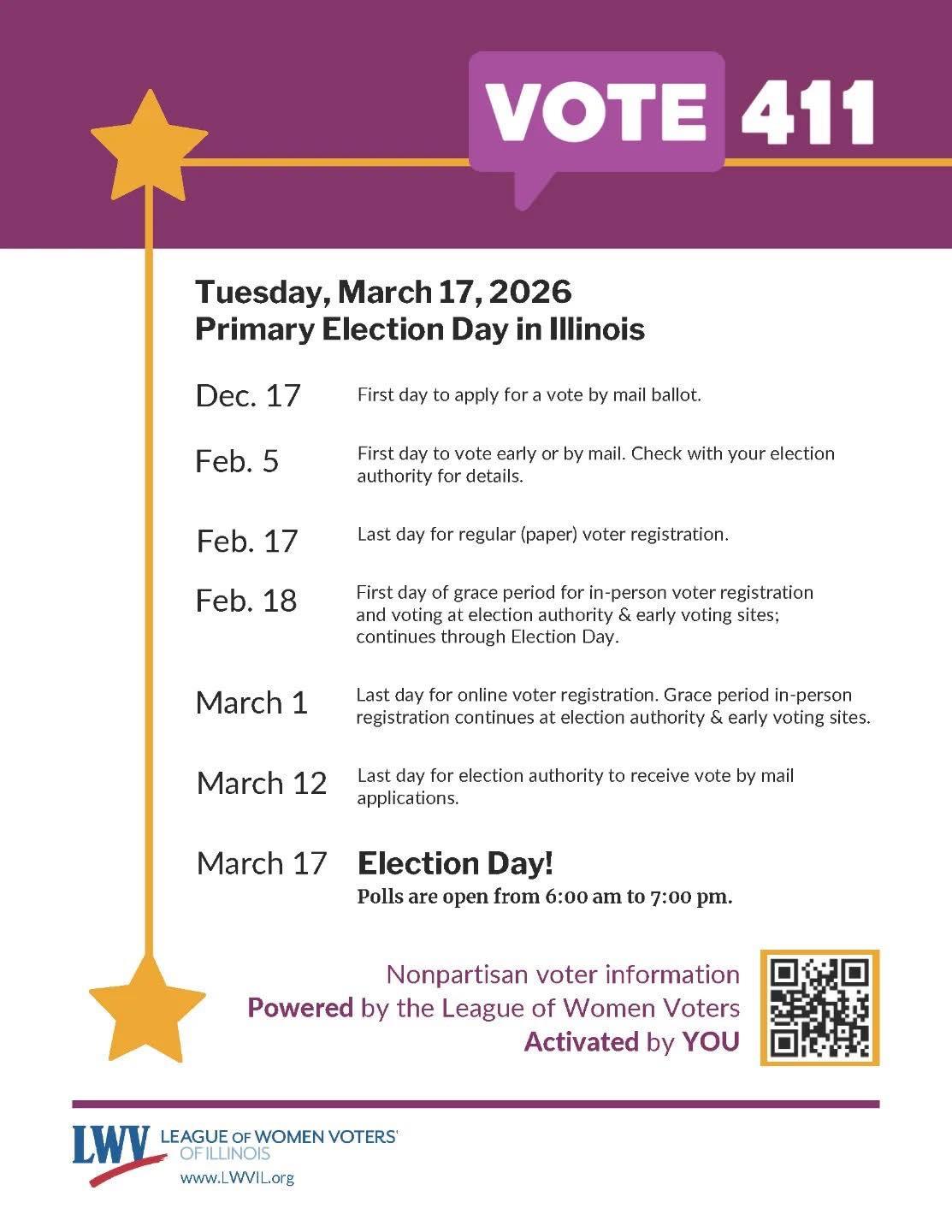 PRIMARY 2026 ELECTION SCHEDULE