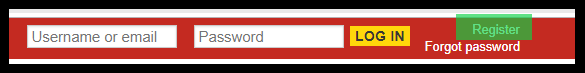 Screenshot of red login bar to Register new user account at https://my.lwv.org