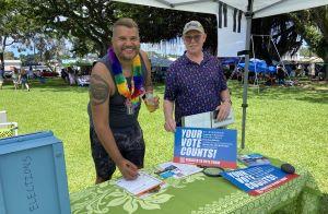 LWVHC Voter Registration table at the 2024 Pride Festival in Hilo