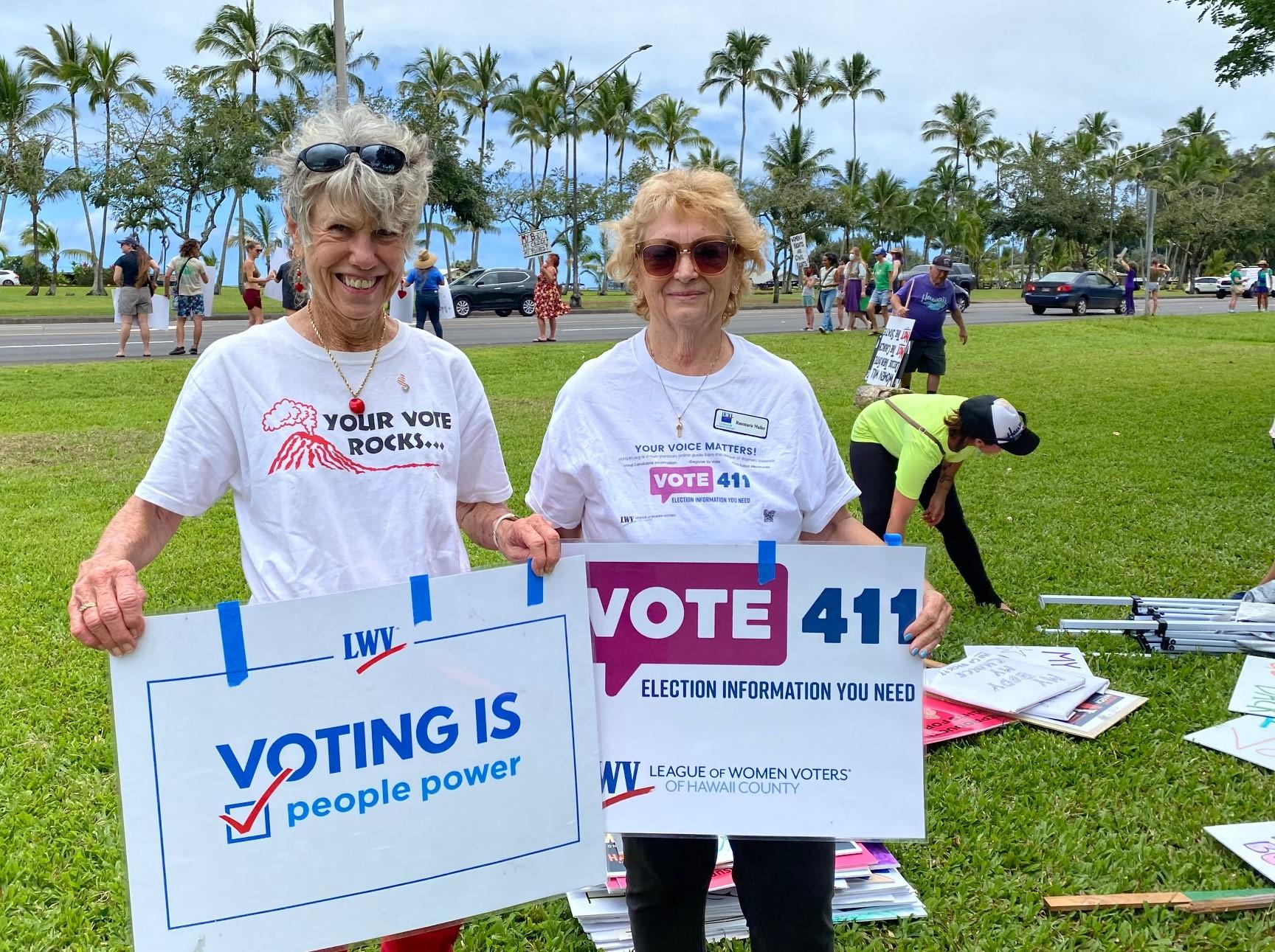 LWVHC Voter Registration at Bans Off Our Bodies Rally 2