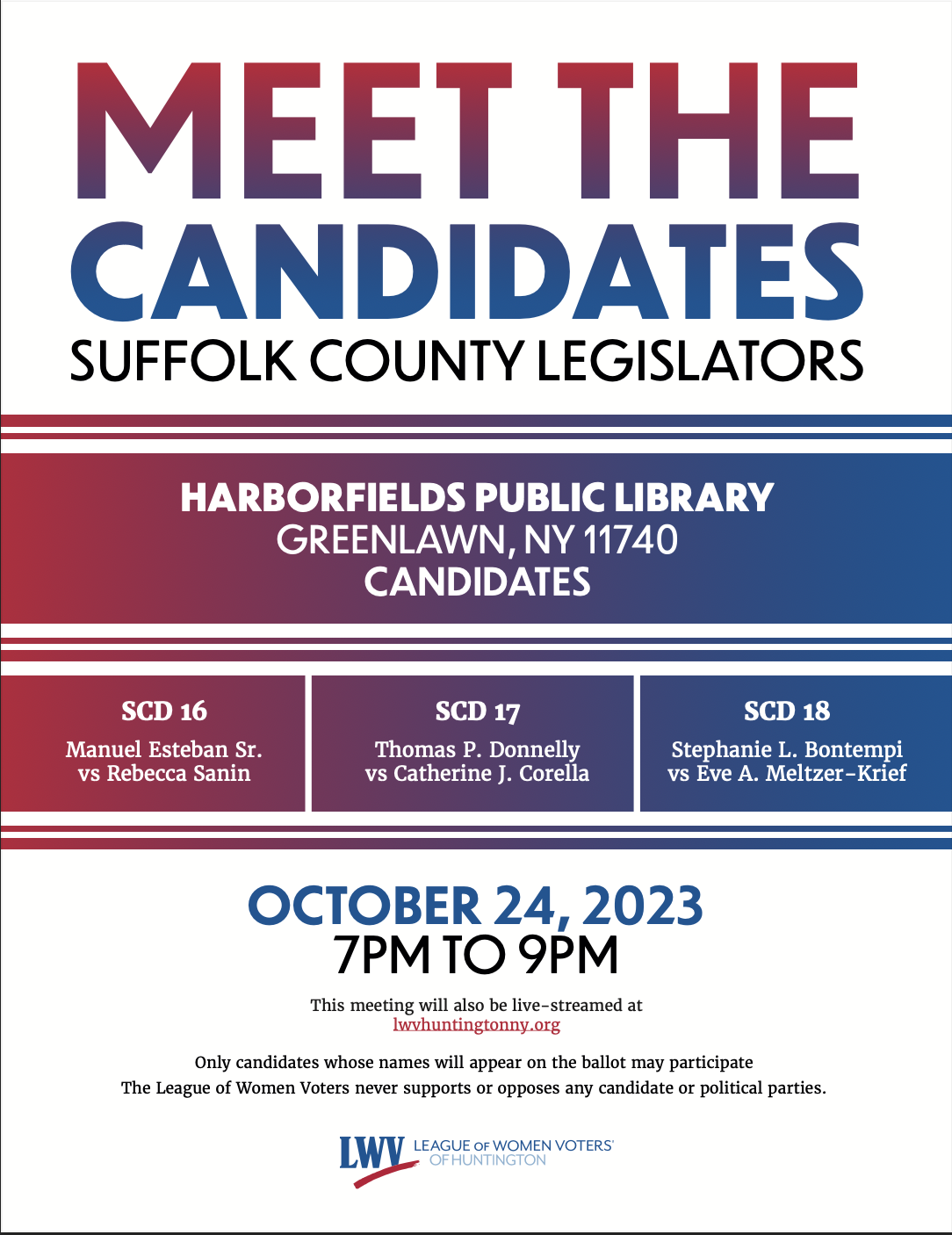 Meet The Candidates Town of Huntington October 24