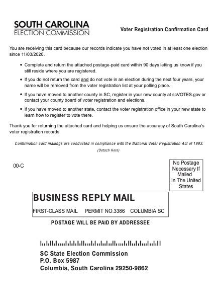 SC Confirm card 