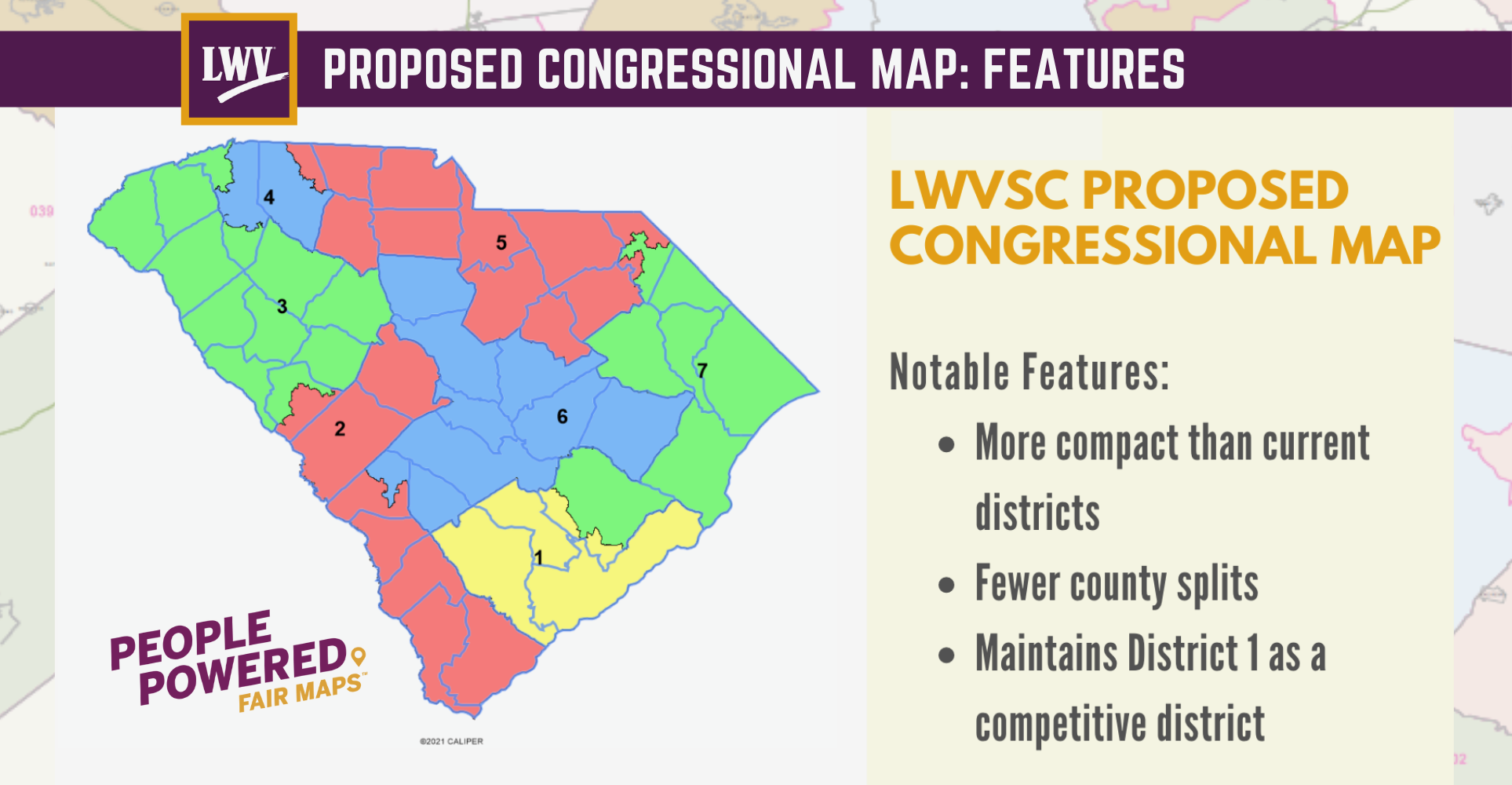 Proposed LWVSC congressional map: features 