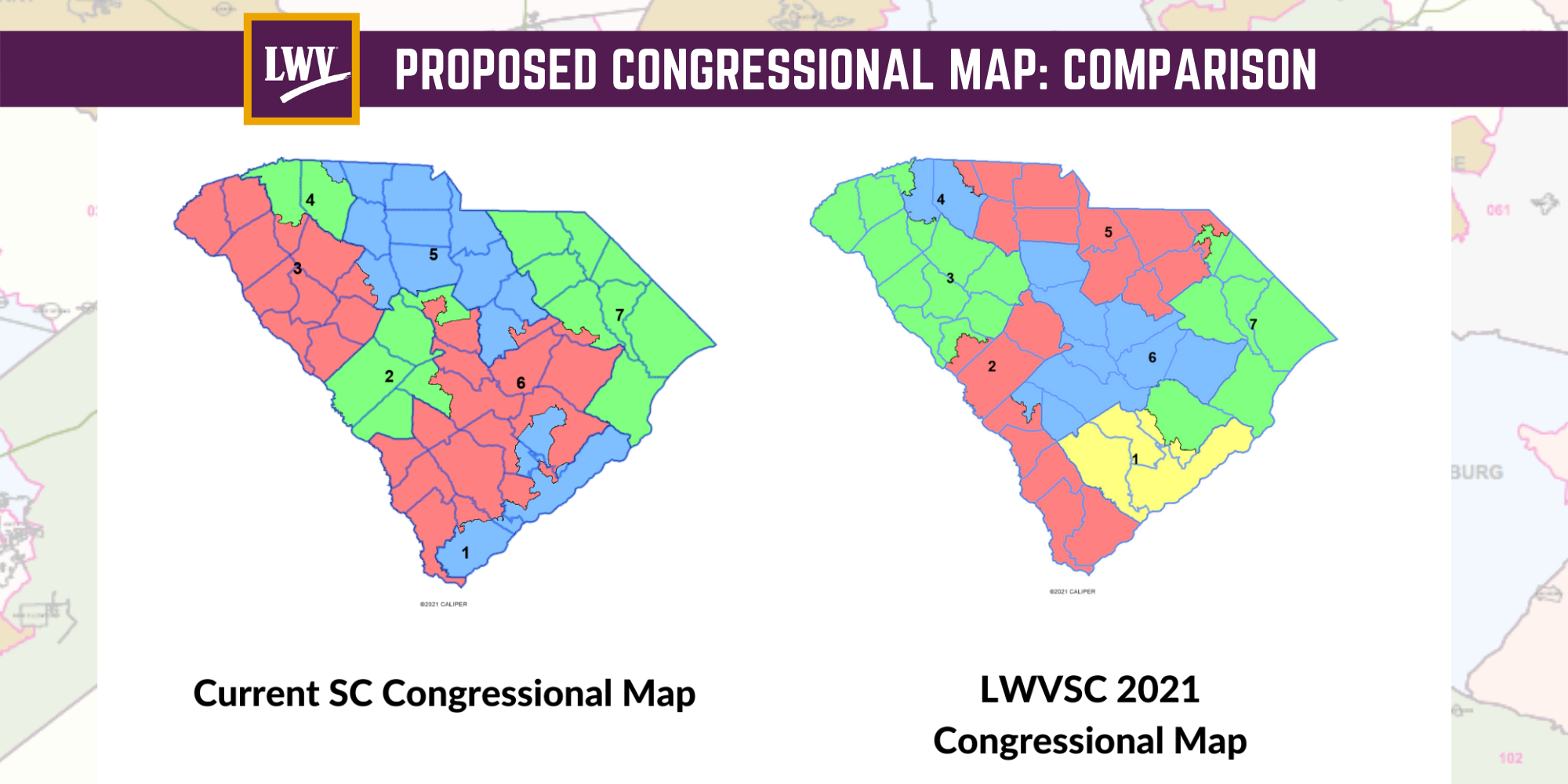 LWVSC Congressional Map: comparison current vs proposed 