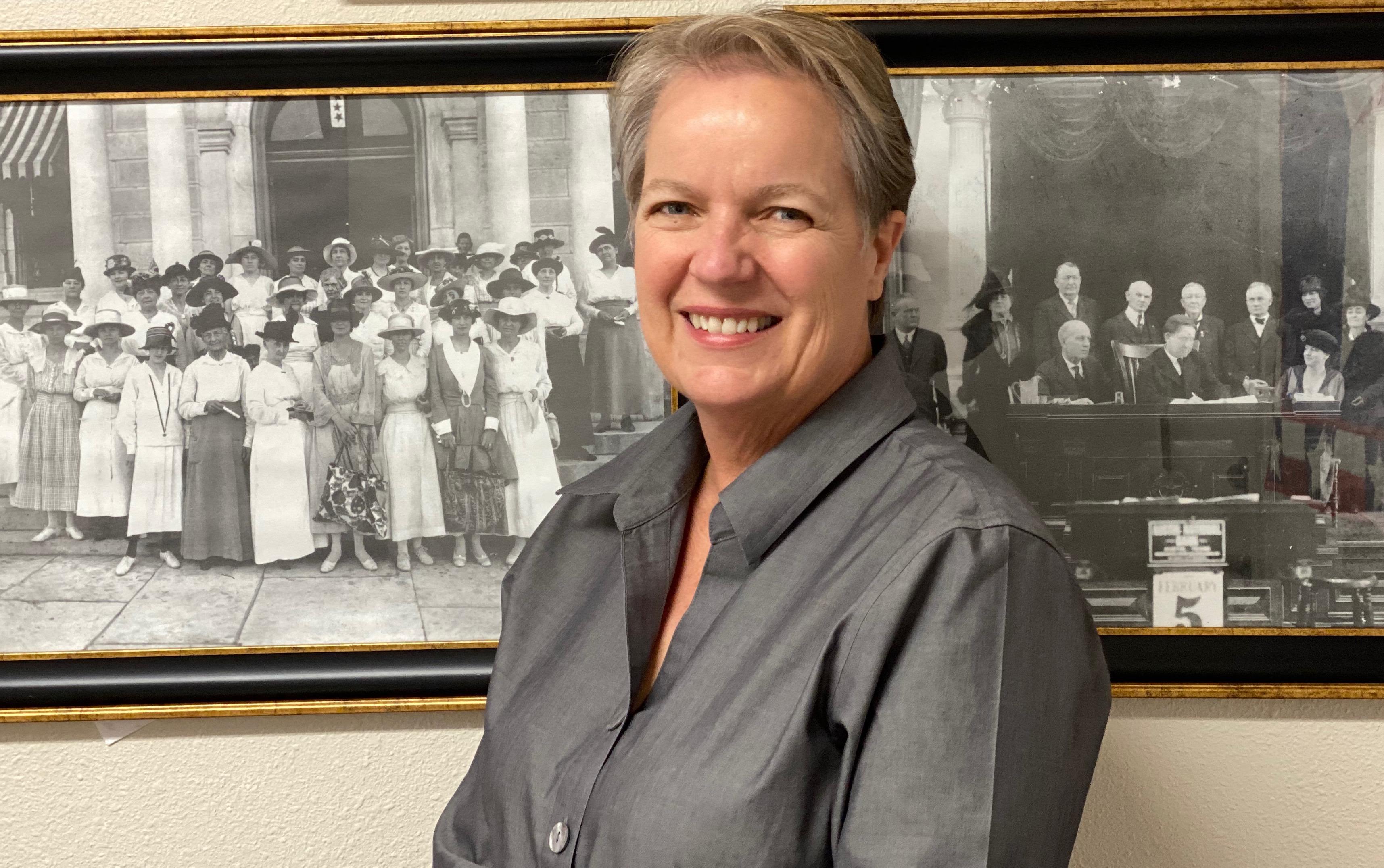 Grace Chimene with Suffrage photos