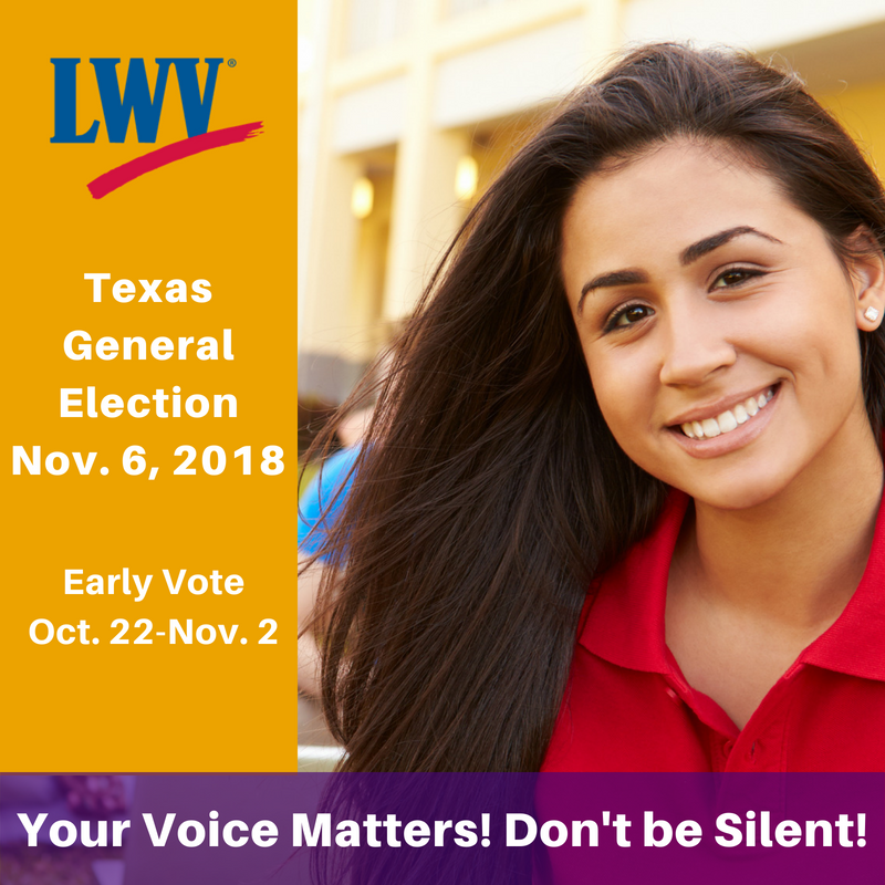 Your Voice Matters in the Texas General election Your Voice Matters in the Texas General Election with photo of women smiling