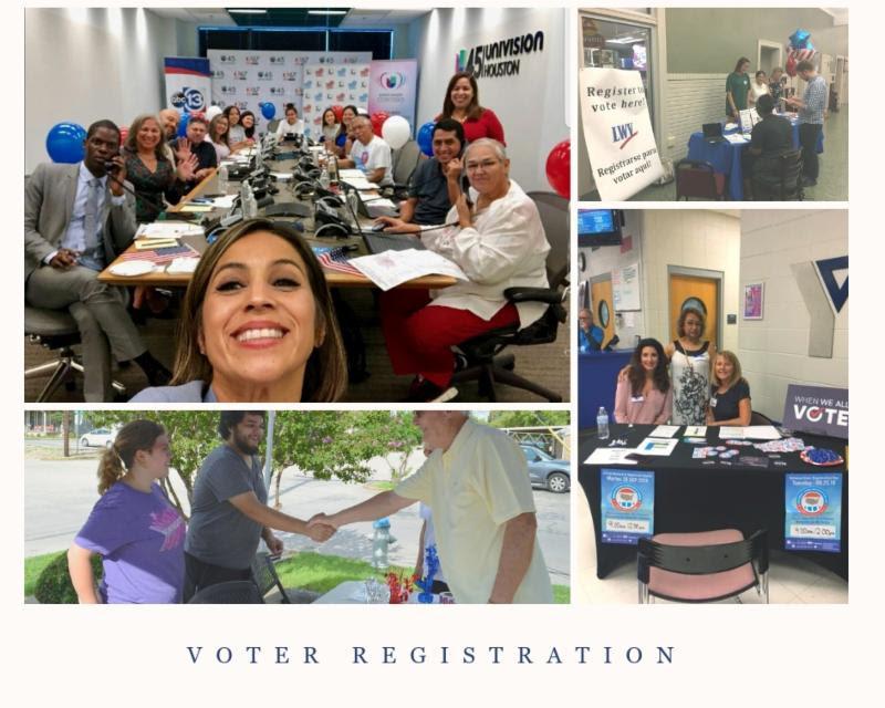 Collage of Voter Registers in Action